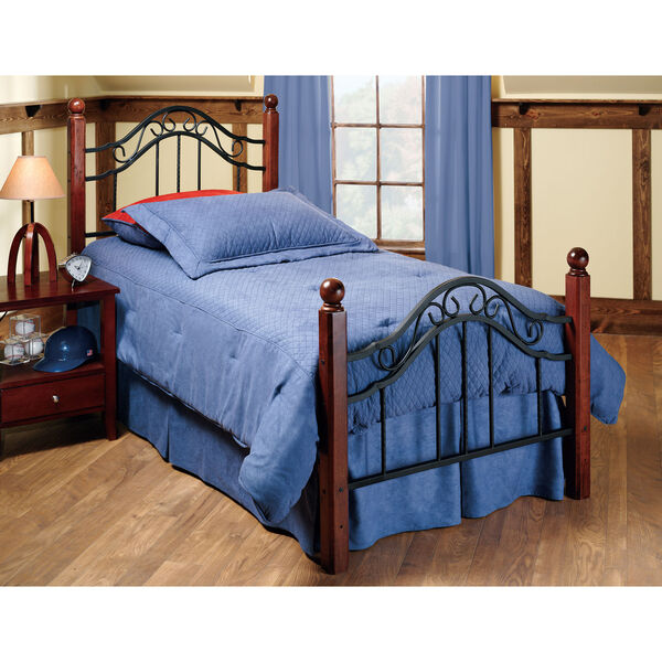 Madison Textured Black Twin Complete Bed, image 1