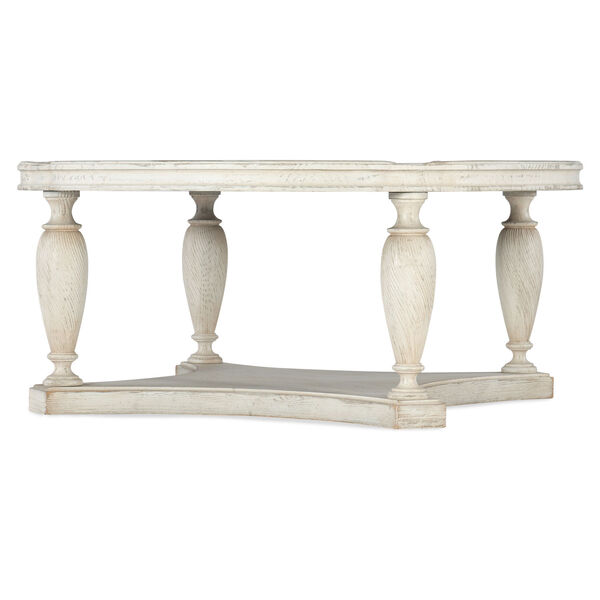 Traditions Soft White Round Cocktail Table, image 1