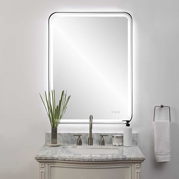 Crofton Satin Black Wall Mirror, image 1