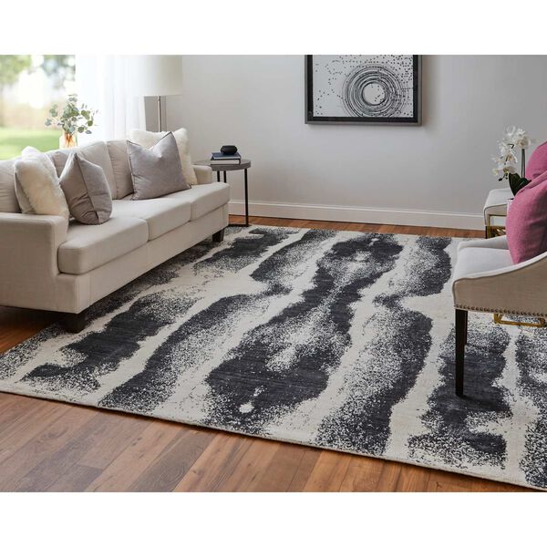 Coda Industrial Abstract Black White Area Rug, image 4
