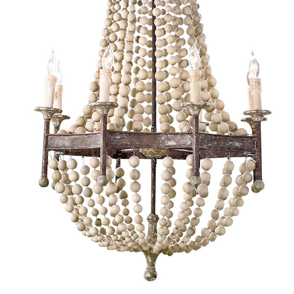 Southern Living New South Wood 26-Inch Eight-Light Chandelier, image 3