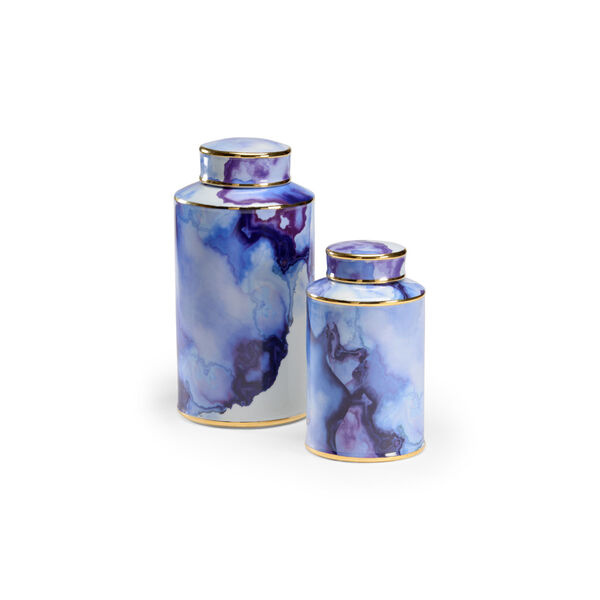 Blue 8-Inch Azul Pool Canister , Set of 2, image 1