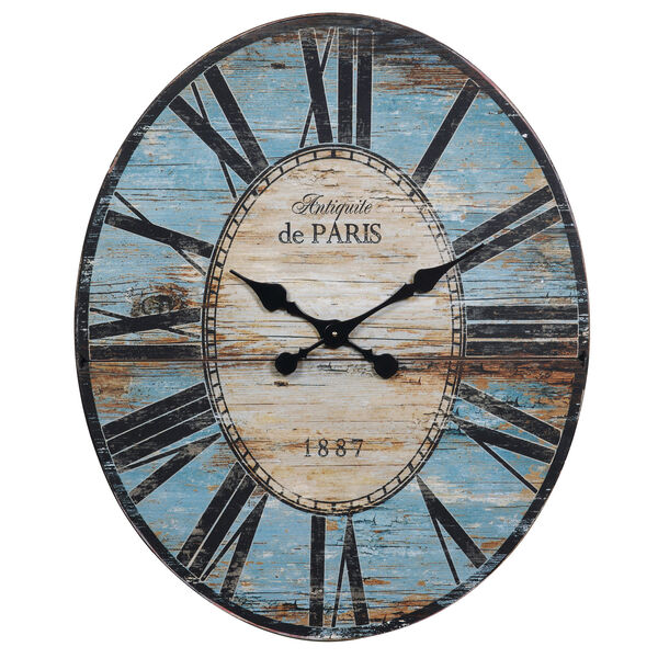 Turquoise Oval Wall Clock, image 1