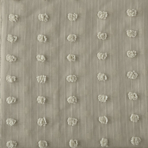 Strasbourg Dot Beige Patterned Linen Sheer - SAMPLE SWATCH ONLY, image 1