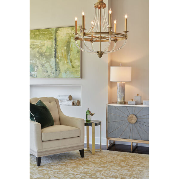 White and Gold Six-Light 2 Prospect Chandelier, image 5