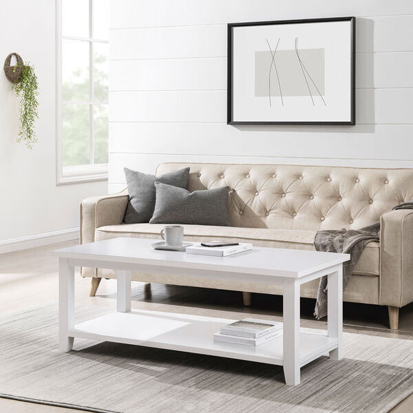 Simple White Wood Coffee Table, image 3