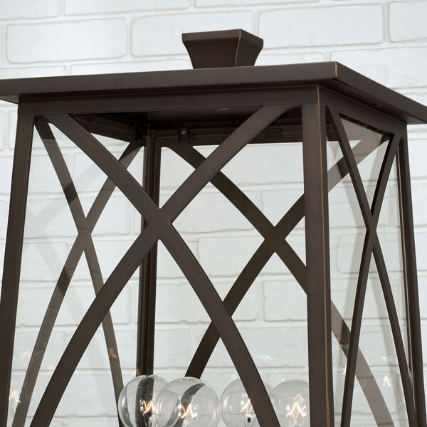 Marshall Oiled Bronze Outdoor Four-Light Post Lantern with Clear Glass, image 2