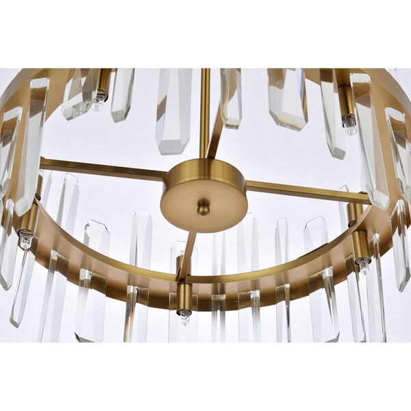 Serena Satin Gold and Clear 20-Inch Round Pendant, image 5