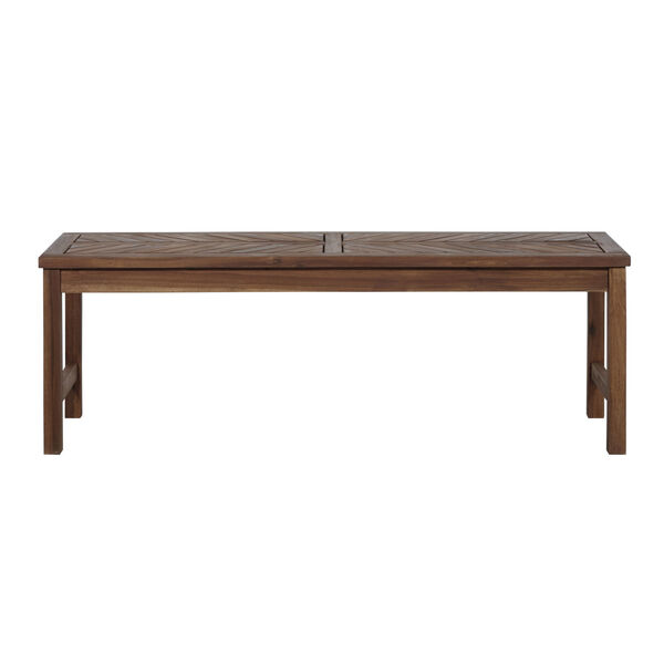 Dark Brown 53-Inch Patio Dining Bench, image 1