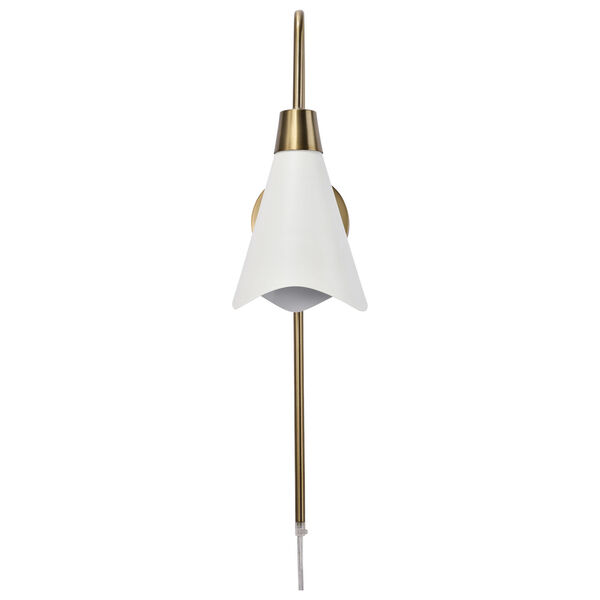Tango Matte White and Burnished Brass One-Light Wall Sconce, image 5
