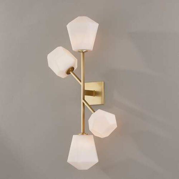 Tring Aged Brass Four-Light Wall Sconce, image 2