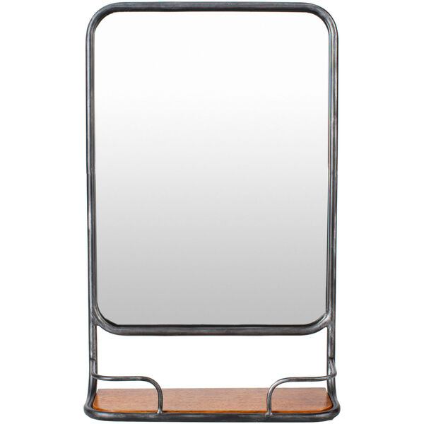 Carter Black Wall Mirror with Shelf, image 1