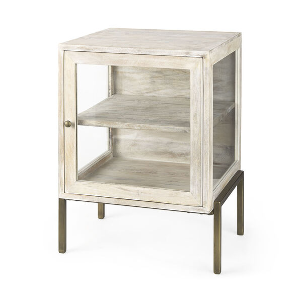 Arelius White and Gold Side Table, image 1