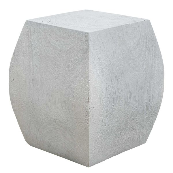 Grove Soft Ivory Wooden Accent Stool, image 1