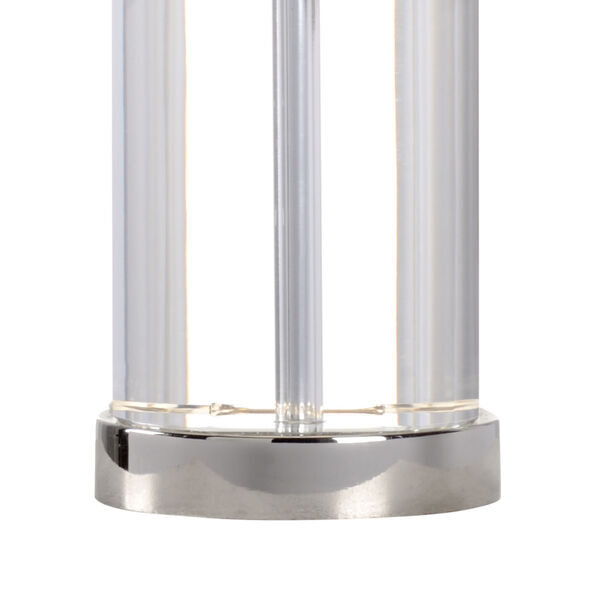 Clear and Polished Nickel One-Light Crystak Table Lamp, image 2