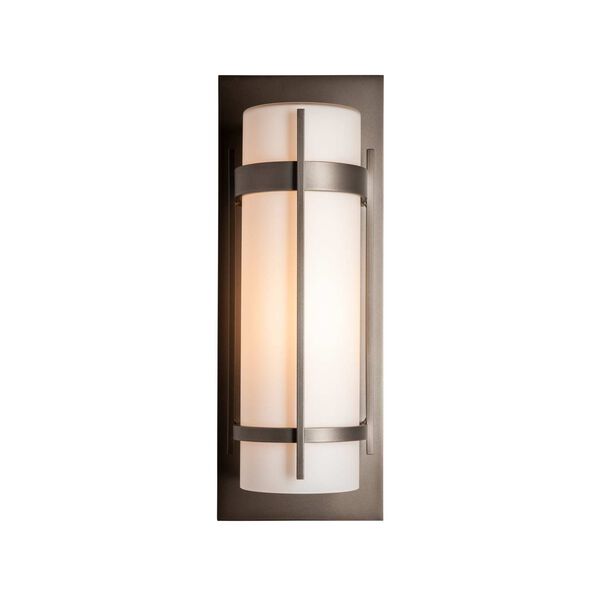 Banded Eight-Inch One-Light Outdoor Sconce with Opal Glass, image 1