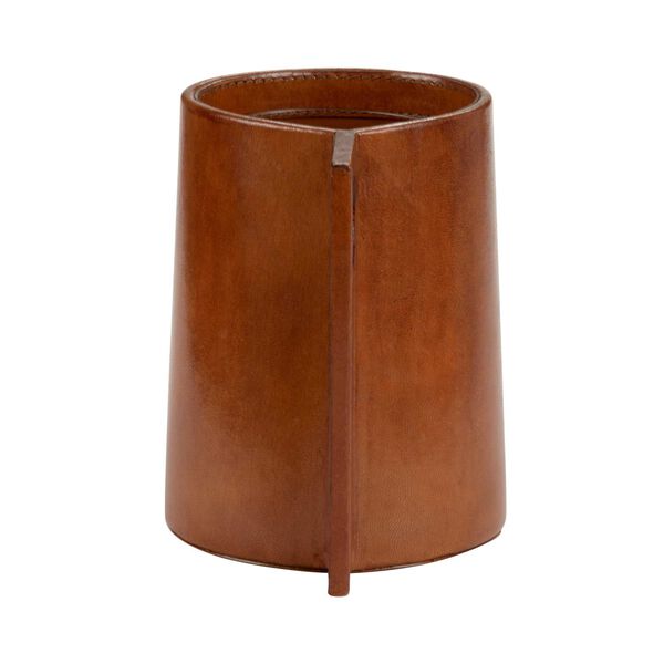 Leather Vase Cognac Small Leather Vase, image 6
