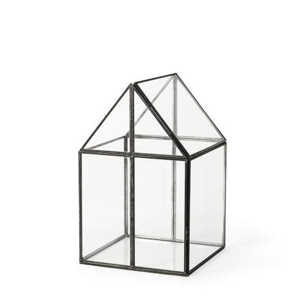 Sikes Black Medium 13-Inch Height Glass Terrarium Box, image 1
