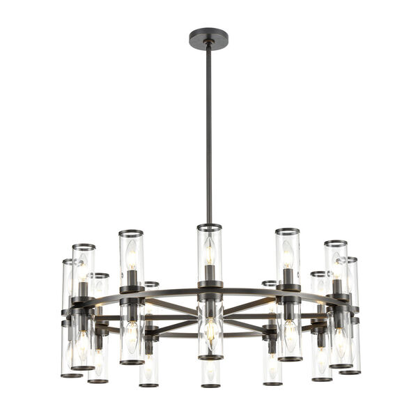 Revolve Urban Bronze 24-Light Chandelier with Clear Glass, image 1
