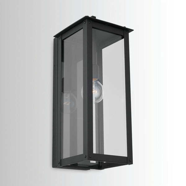 Hunt Black Eight-Inch One-Light Outdoor Wall Lantern, image 2