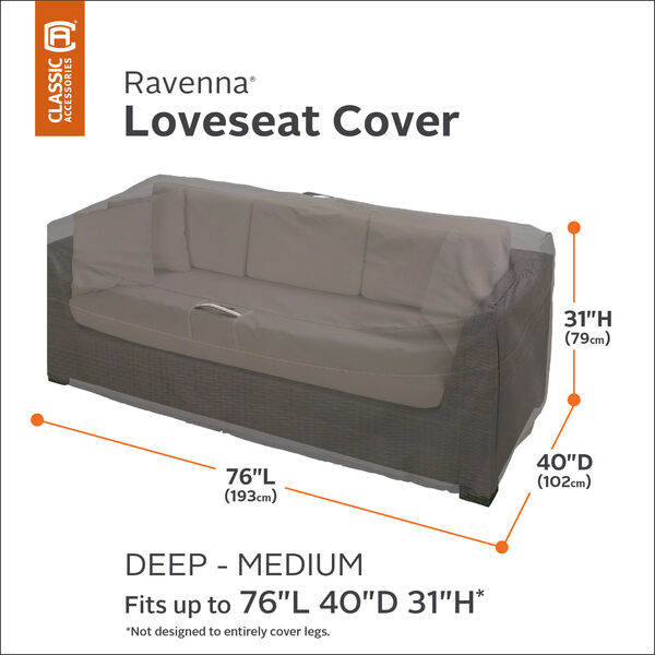 Maple Taupe Medium Deep Love Seat Sofa, image 2
