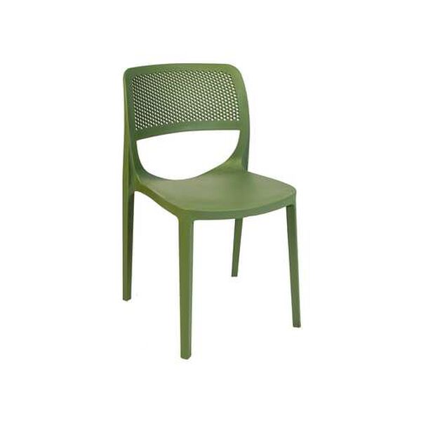 Mila Green Outdoor Stackable Side Chair, Set of Four, image 2