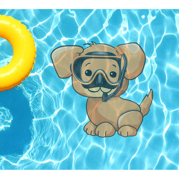 Brown Dog Underwater Pool Tattoo, image 1