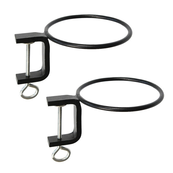 Black Powdercoat 6-Inch Clamp-on Flower Pot Ring, Set of Two, image 7