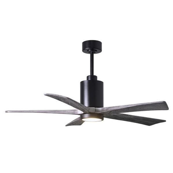 Patricia-5 Matte Black and Barnwood 52-Inch Five Blade LED Ceiling Fan, image 1