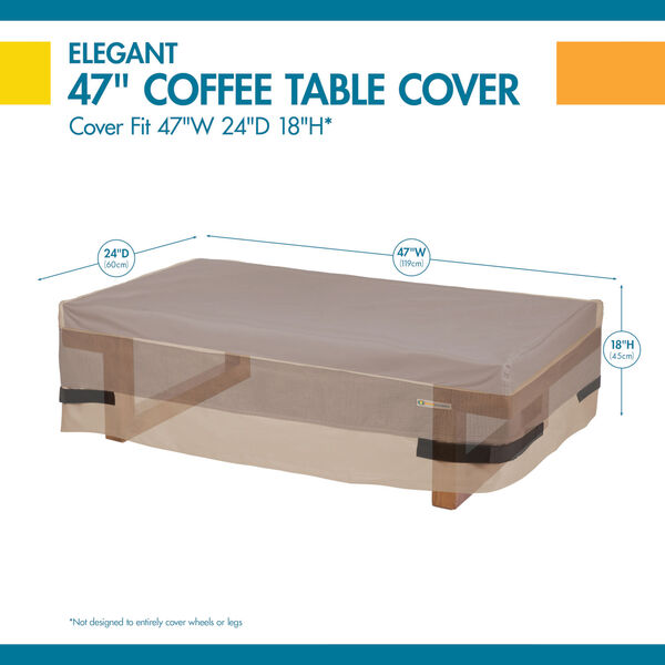 Elegant Swiss Coffee 47-Inch Patio Coffee Table Cover, image 2