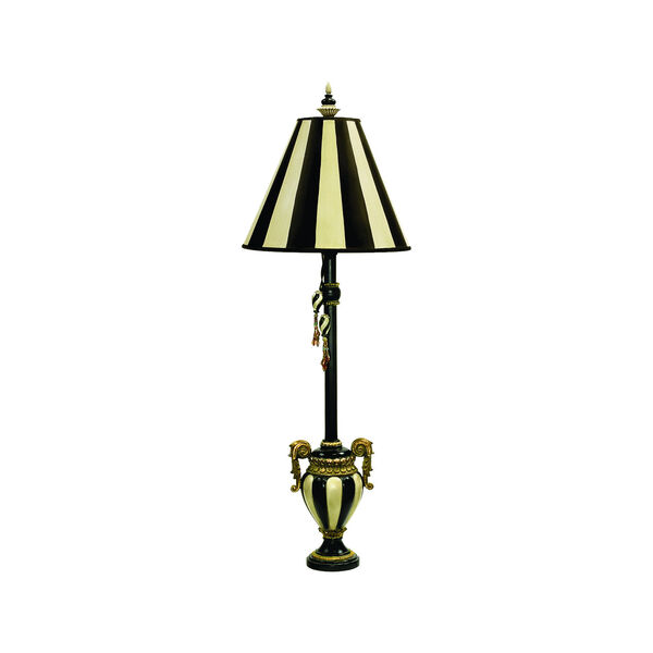 Carnival Stripe Black and Antique White One Light Table Lamp, image 2