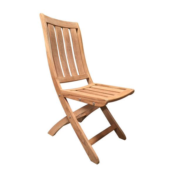 Cambria Nature Sand Teak Outdoor Teak Folding Dining Chair, image 1