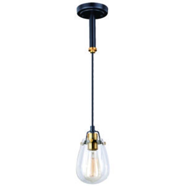 Kassidy Black and Natural Brass 5-Inch 1-Light Mini Pendant, image 1