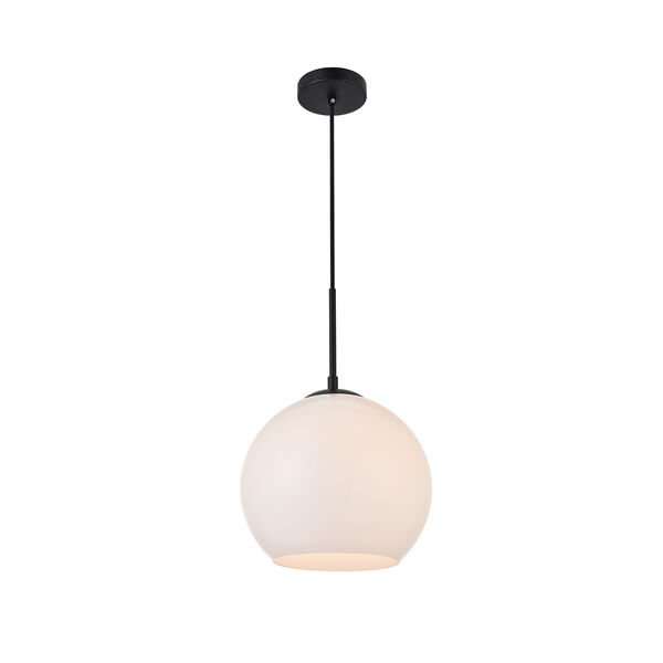 Baxter Black and Frosted White Nine-Inch One-Light Mini Pendant, image 3