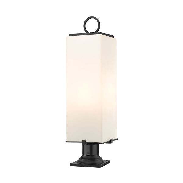 Sana Three-Light Outdoor Pier Mounted Fixture with White Opal Shade, image 1
