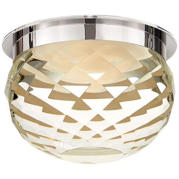 Hillam 5.5-Inch Solitaire Flush Mount in Polished Nickel with Crystal by Studio VC, image 1
