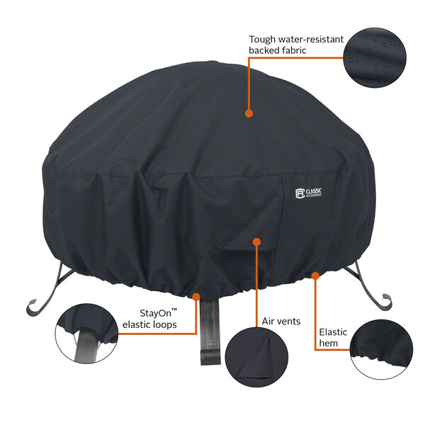 Poplar Black Small Full Coverage Round Fire Pit Cover, image 4