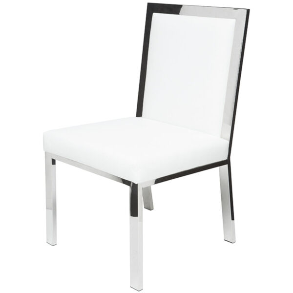 Rennes White and Silver Dining Chair, image 1