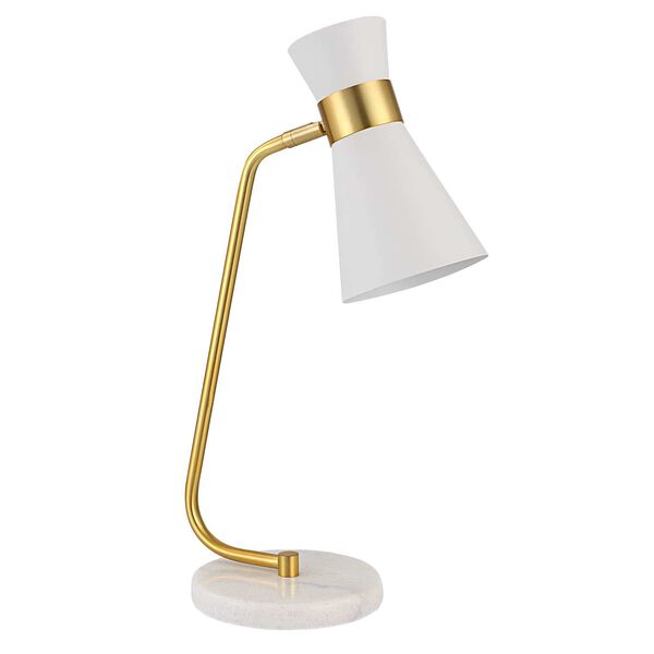Uptown White and Gold One-Light Desk Lamp, image 5
