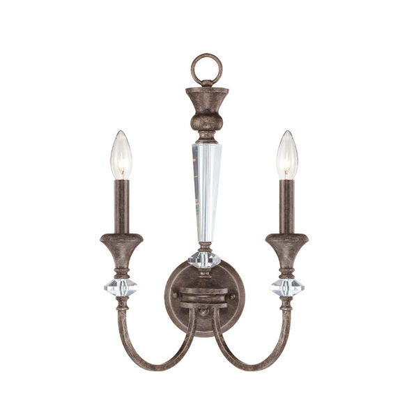 Boulevard Mocha Bronze and Silver Accent Two-Light Wall Sconce, image 1