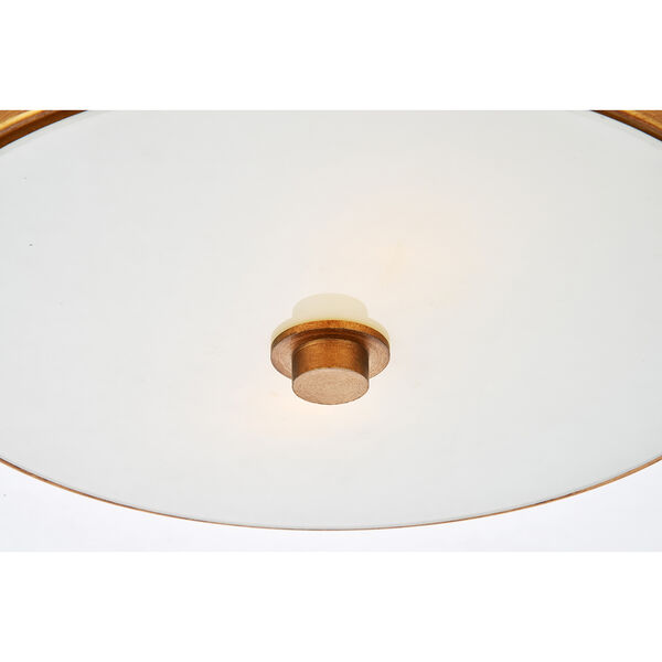 Hazen Vintage Gold and Frosted White Two-Light Flush Mount, image 5