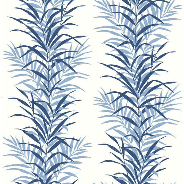 NextWall Blue Leaf Stripe Peel and Stick Wallpaper, image 2
