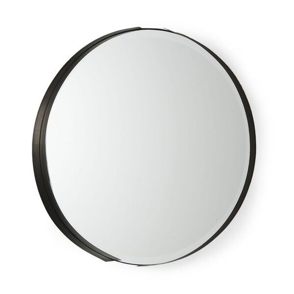 Adrianna Black 24-Inch x 12-Inch Round Mirror, image 1