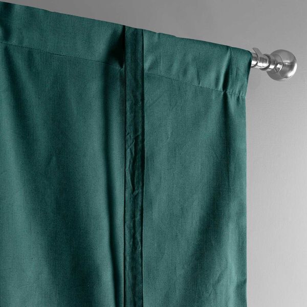 Dark Teal Green Dune Textured Solid Cotton Tie-Up Window Shade Single Panel, image 5