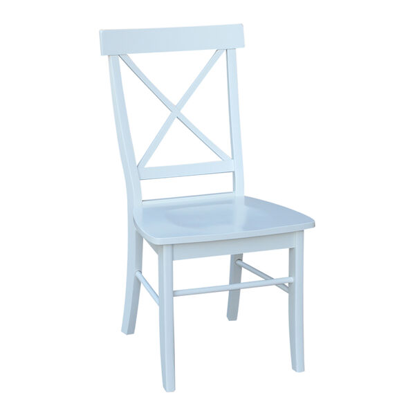 White X-Back Chair with Solid Wood Seat, Set of 2, image 3