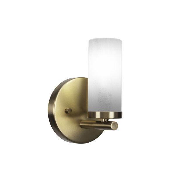 Trinity New Age Brass One-Light Wall Sconce with White Marble Glass, image 1