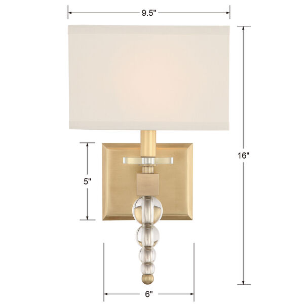 Clover One-Light Aged Brass Wall Sconce, image 3