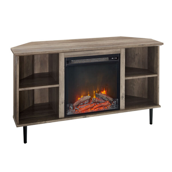 Clyde Gray and Black Fireplace Console, image 5