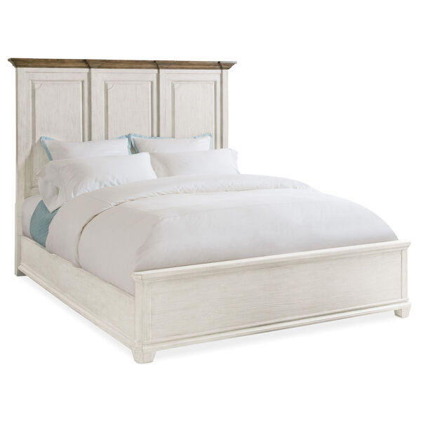 Montebello Danish White and Carob Brown King Mansion Bed, image 1