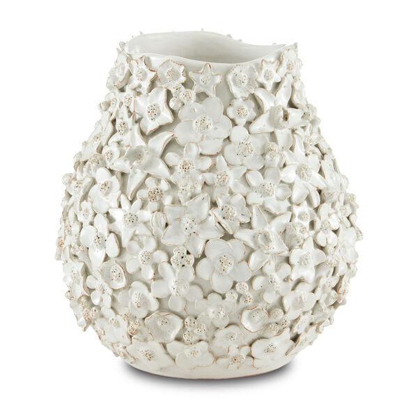 Jessamine White 11-Inch Ceramic Vase, image 1
